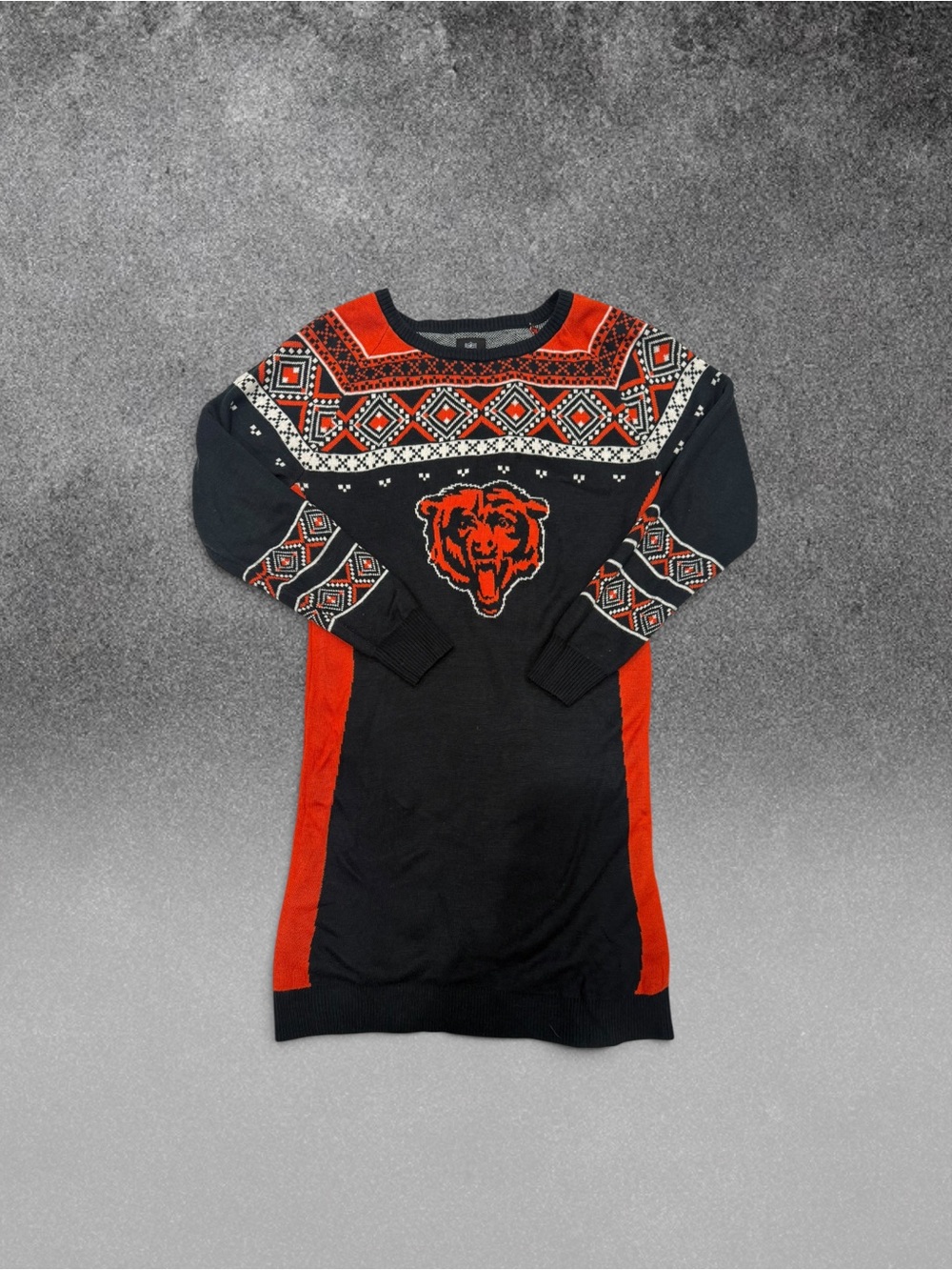 NFL Chicago Bears Sweater Dress Women's L Fair Isle Knit